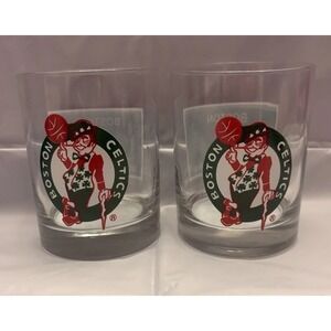 VINTAGE 1984 BOSTON CELTICS WORLD CHAMPION ROCKS GLASSES - 2-COLOR (2)